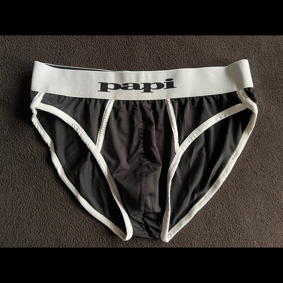 Papi Underwear & Socks Papi Brand Mens Bikini Brief Black Wwhite